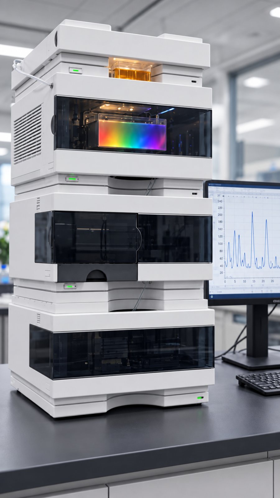 HPLC stack with a sample vial